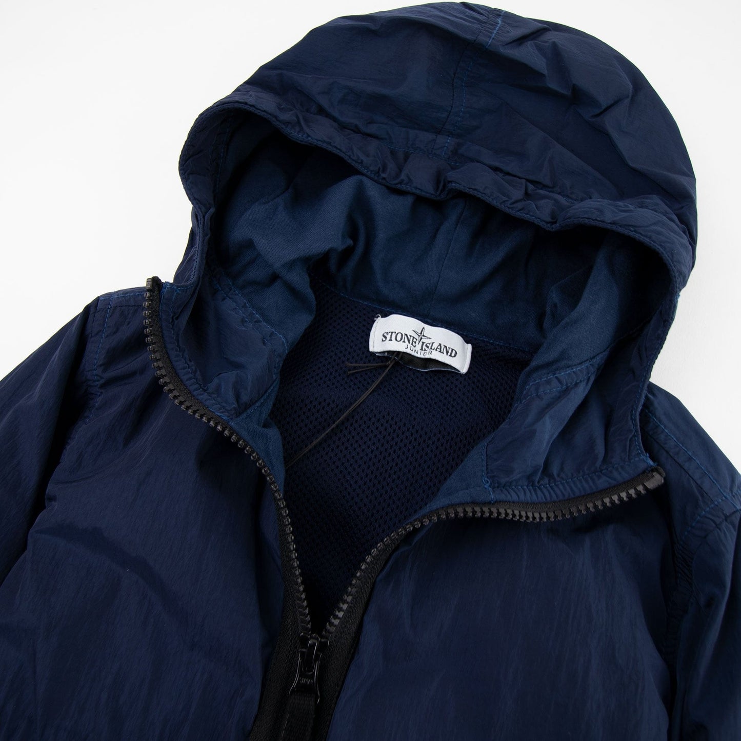 Stone Island Junior 40132 Nylon Metal Zip Hooded Jacket Navy V0028