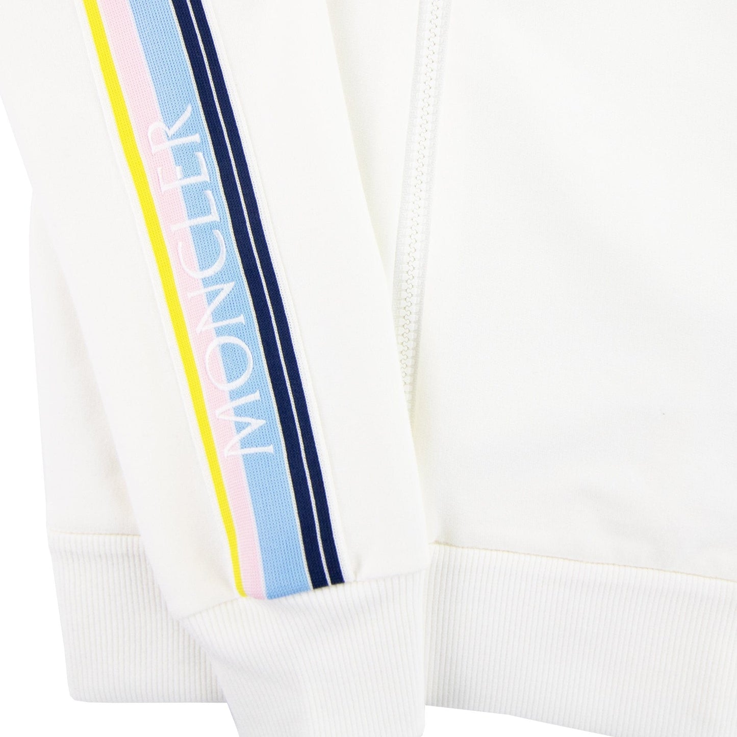 Moncler Junior Contrasting Side Bands Tracksuits Ivory