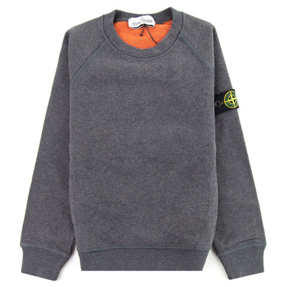 Stone Island Junior 60938 Pocket Crewneck Sweatshirt Charcoal/orange V0065