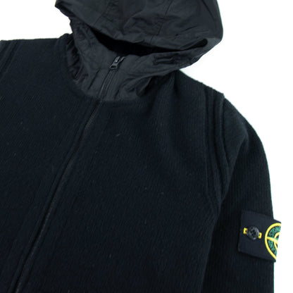 Stone Island Lambswool Hooded Cardigan Black V0029