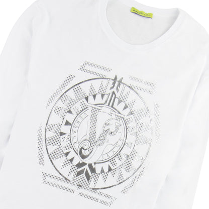 Versace Jeans Foil Print Long Sleeve T-shirt White