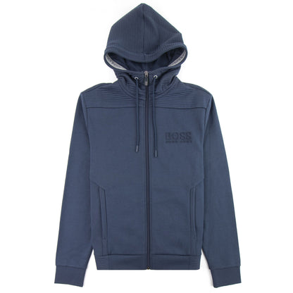 Hugo Boss Saggy Embossed Logo Hoodie Navy 410