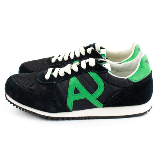 Armani Jeans Mesh Runner Trainers Black/green