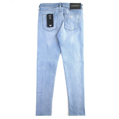 Emporio Armani Distressed J75 Slim Fit Jeans (Short Leg) Denim Blue 0943