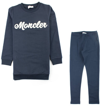 Moncler Junior Girls Long Sleeve Tracksuit Navy