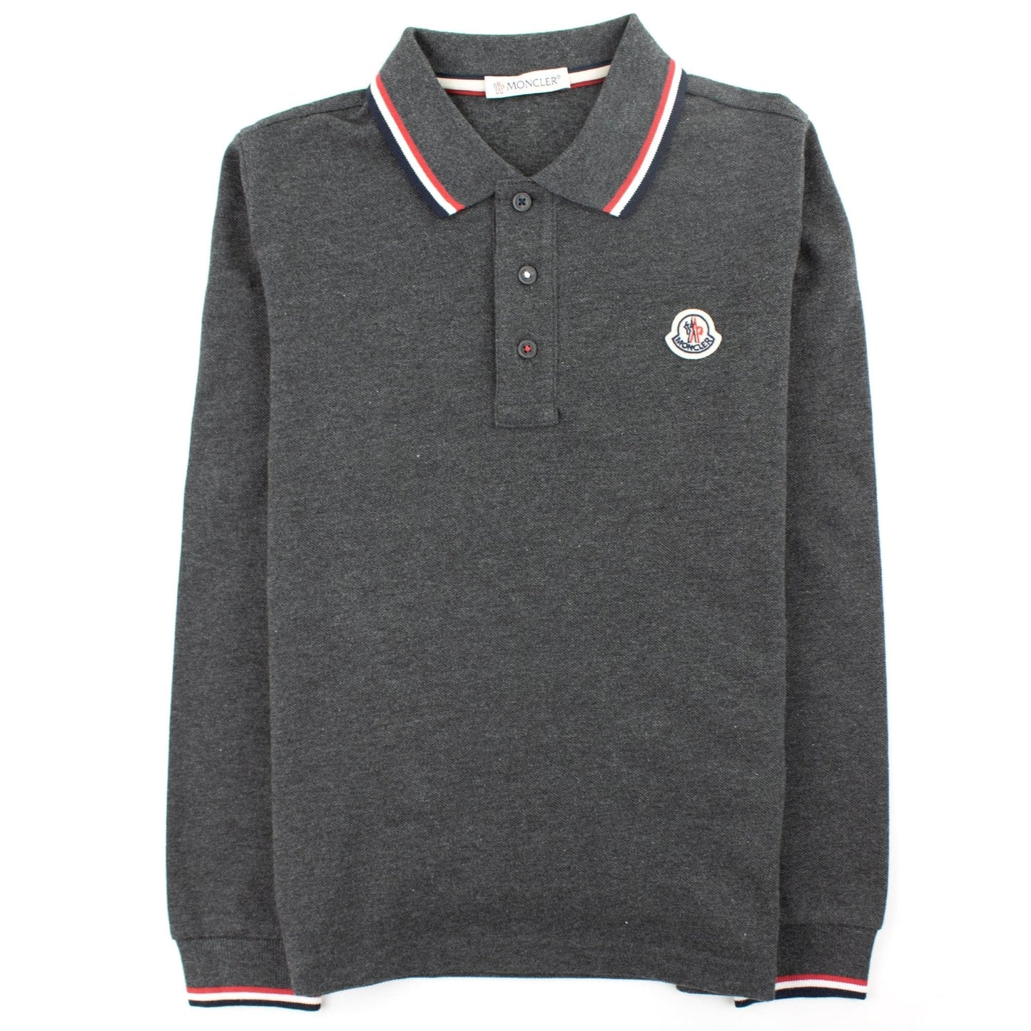Moncler Junior Long Sleeve Polo Grey