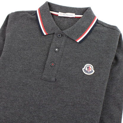 Moncler Junior Long Sleeve Polo Grey