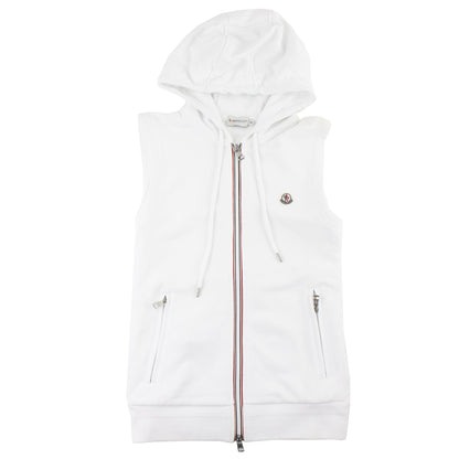 Moncler Sleeveless Zip Front Sweatshirt White SSE1