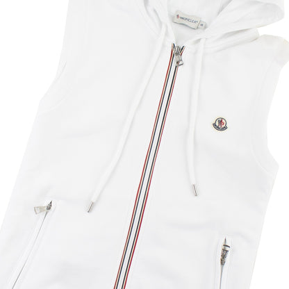 Moncler Sleeveless Zip Front Sweatshirt White SSE1