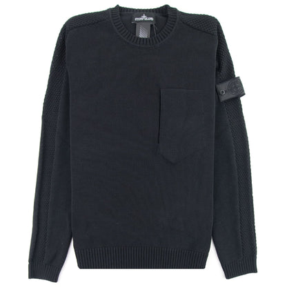 Stone Island Shadow Project 504A2 Catch Pocket Crewneck Black V0029