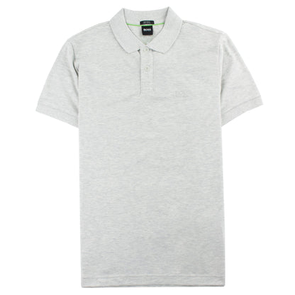 Hugo Boss Regular-fit Polo Shirt In Pima-cotton Grey