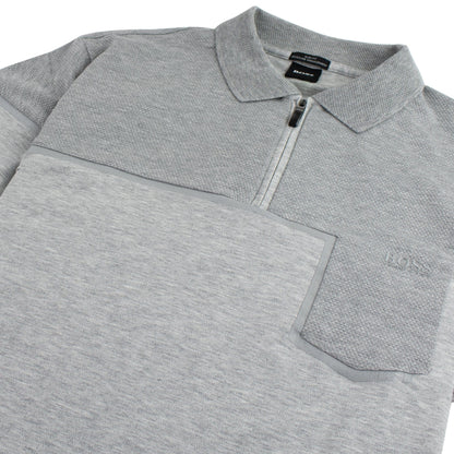 Hugo Boss Slim-fit Philix Polo Shirt In Cotton Grey