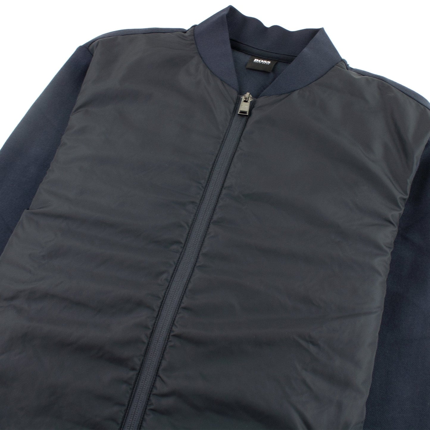Hugo Boss Zip-through Sweatshirt With Padded Front Dark Blue