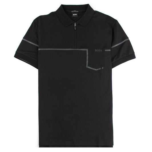Hugo Boss Slim-fit Philix Polo Shirt In Cotton Black