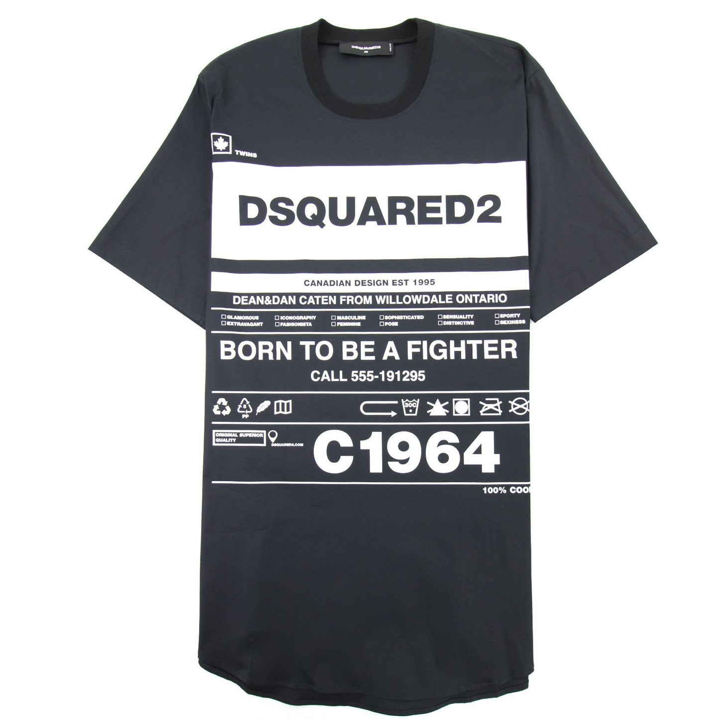 Dsquared2 Born To Be A Fighter T-Shirt Black