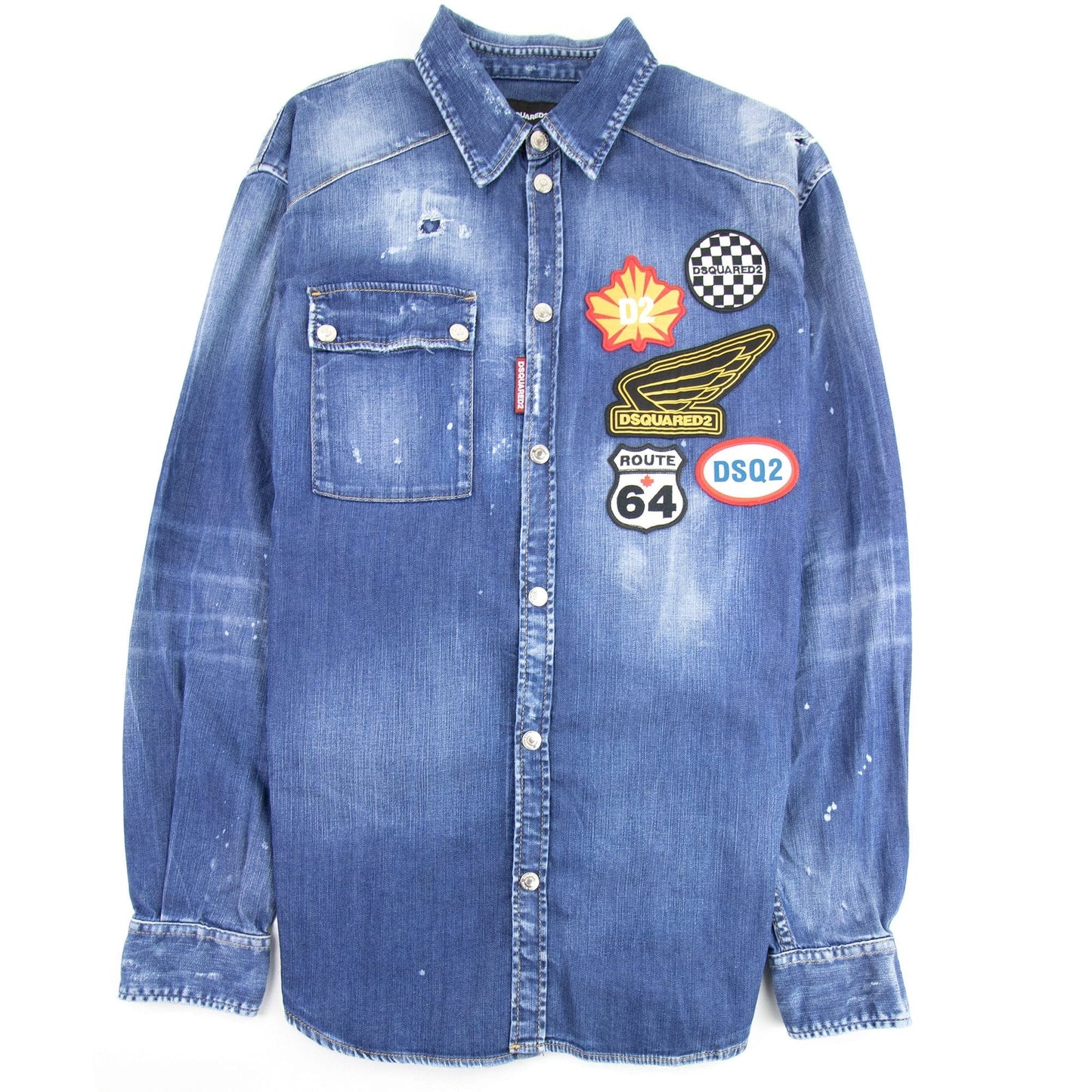 Dsquared2 Patch Logo Denim Shirt Denim