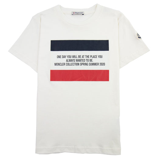 Moncler Junior Maglia Quote T-shirt White 034