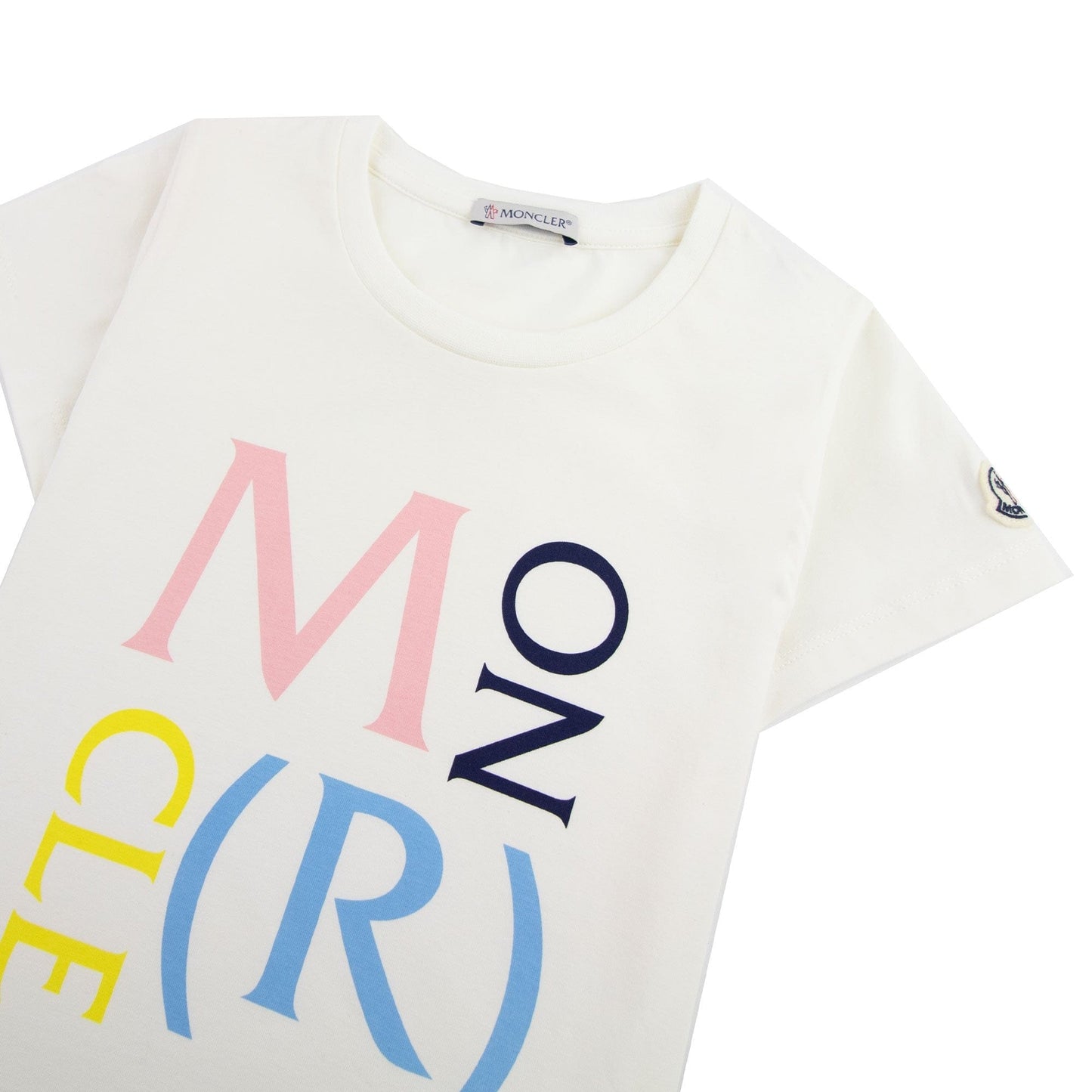 Moncler Junior Maglia Logo Print T-shirt White 034