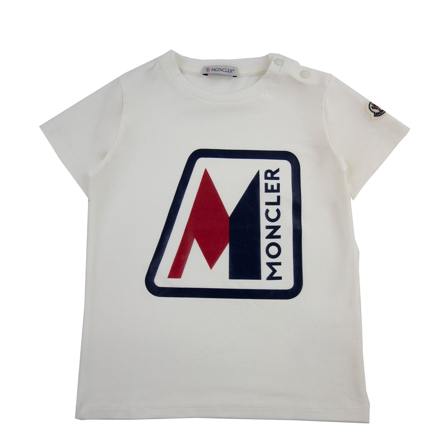 Moncler Junior Maglia Logo Print T-shirt White 034