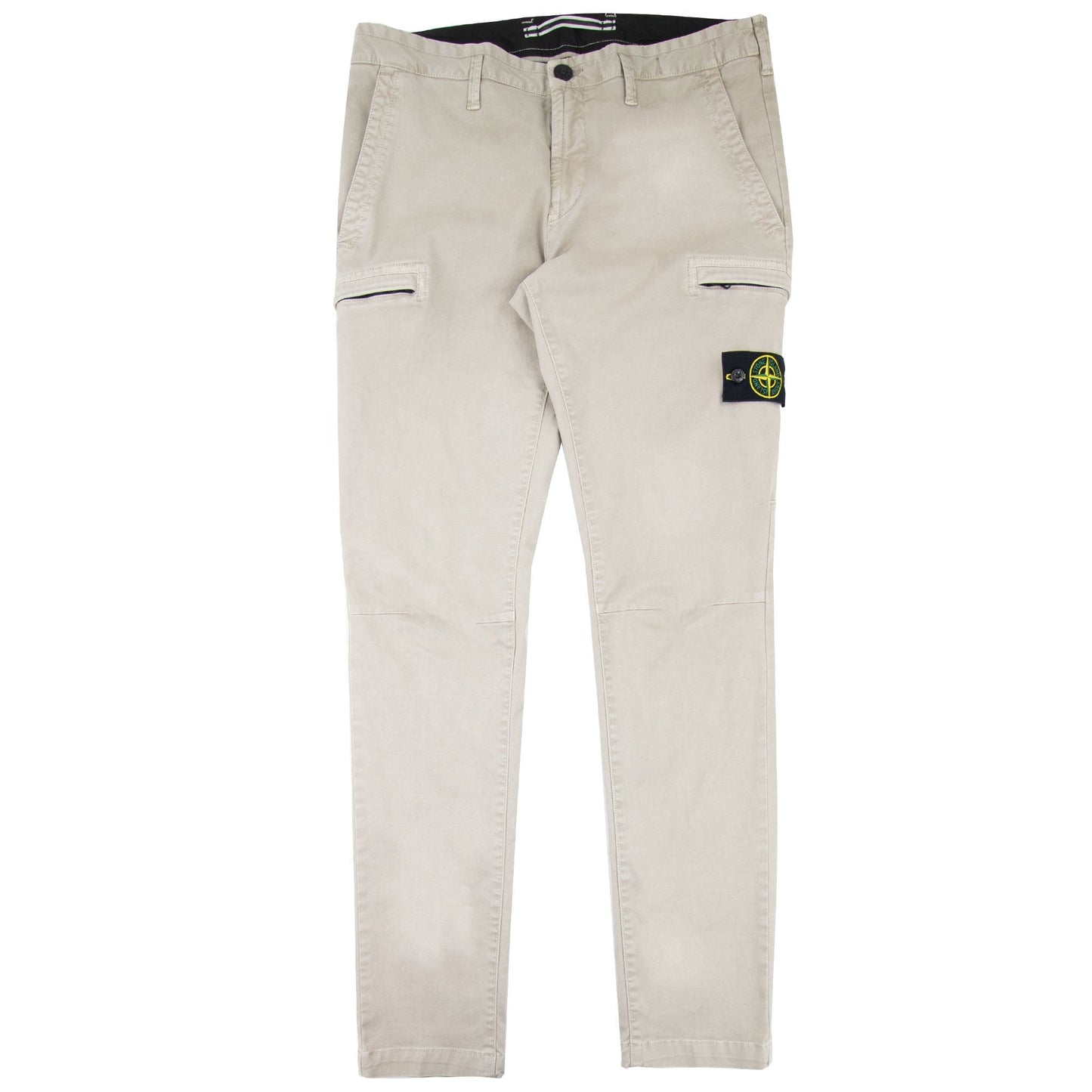 Stone Island 32IL1 Garment Dyed Zip Pocket Cargo Trousers Beige V0195