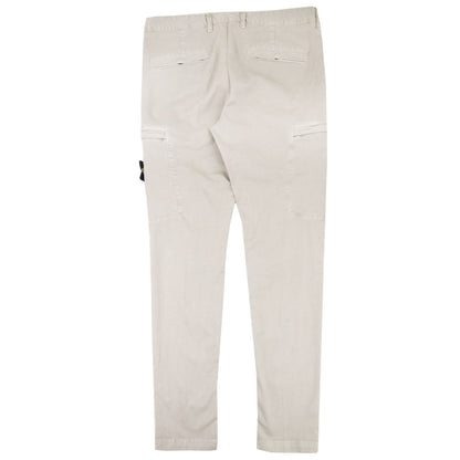 Stone Island 32IL1 Garment Dyed Zip Pocket Cargo Trousers Beige V0195