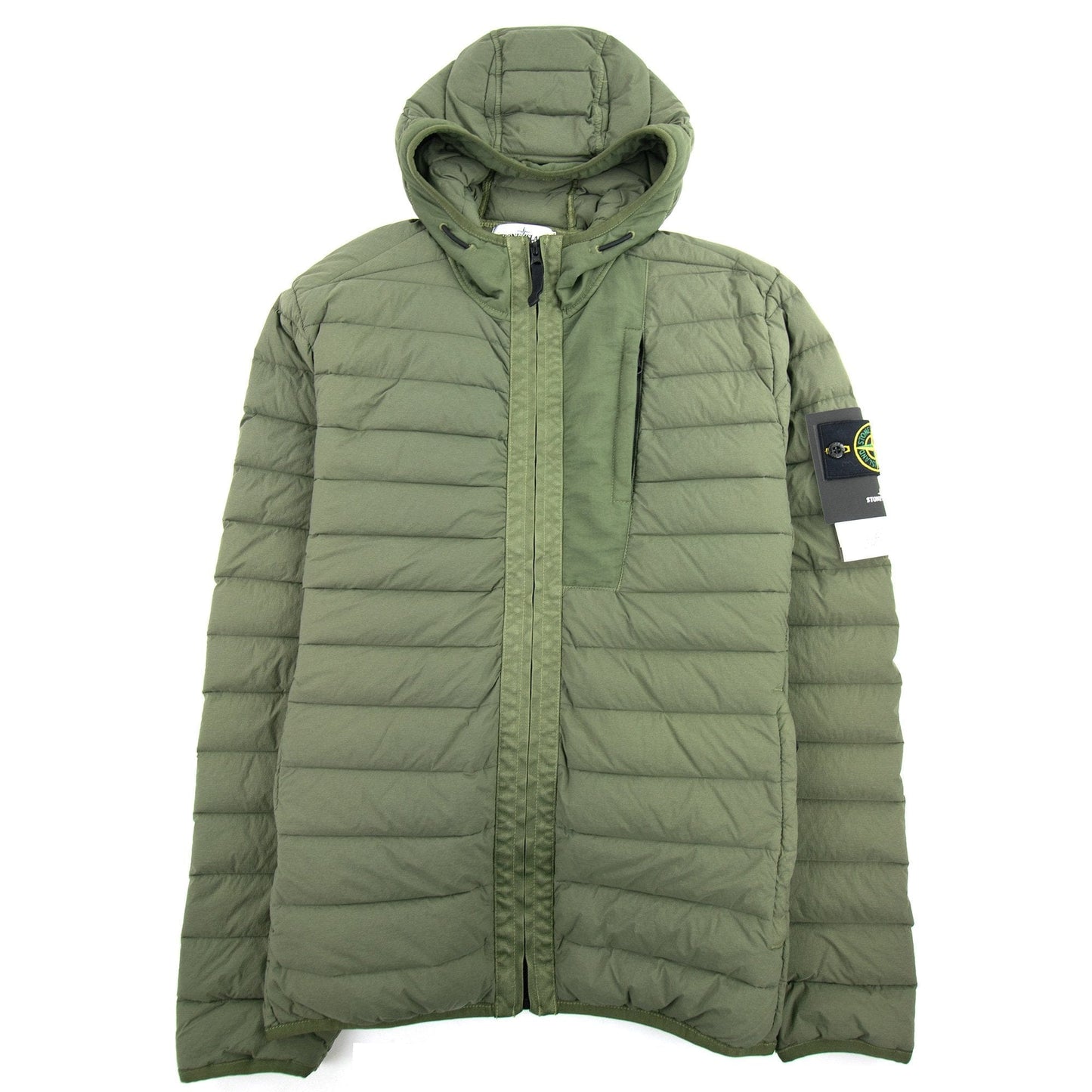 Stone Island 41225 Loom Woven Down Chambers Stretch Nylon-tc Jacket Khaki V0058