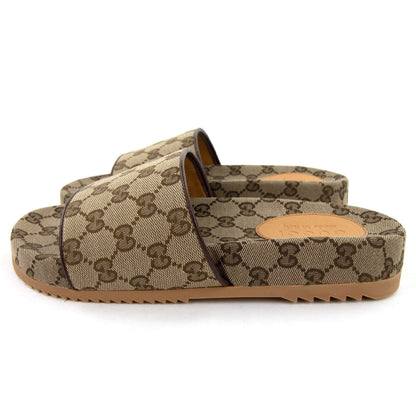 Gucci GG Canvas Slides Beige