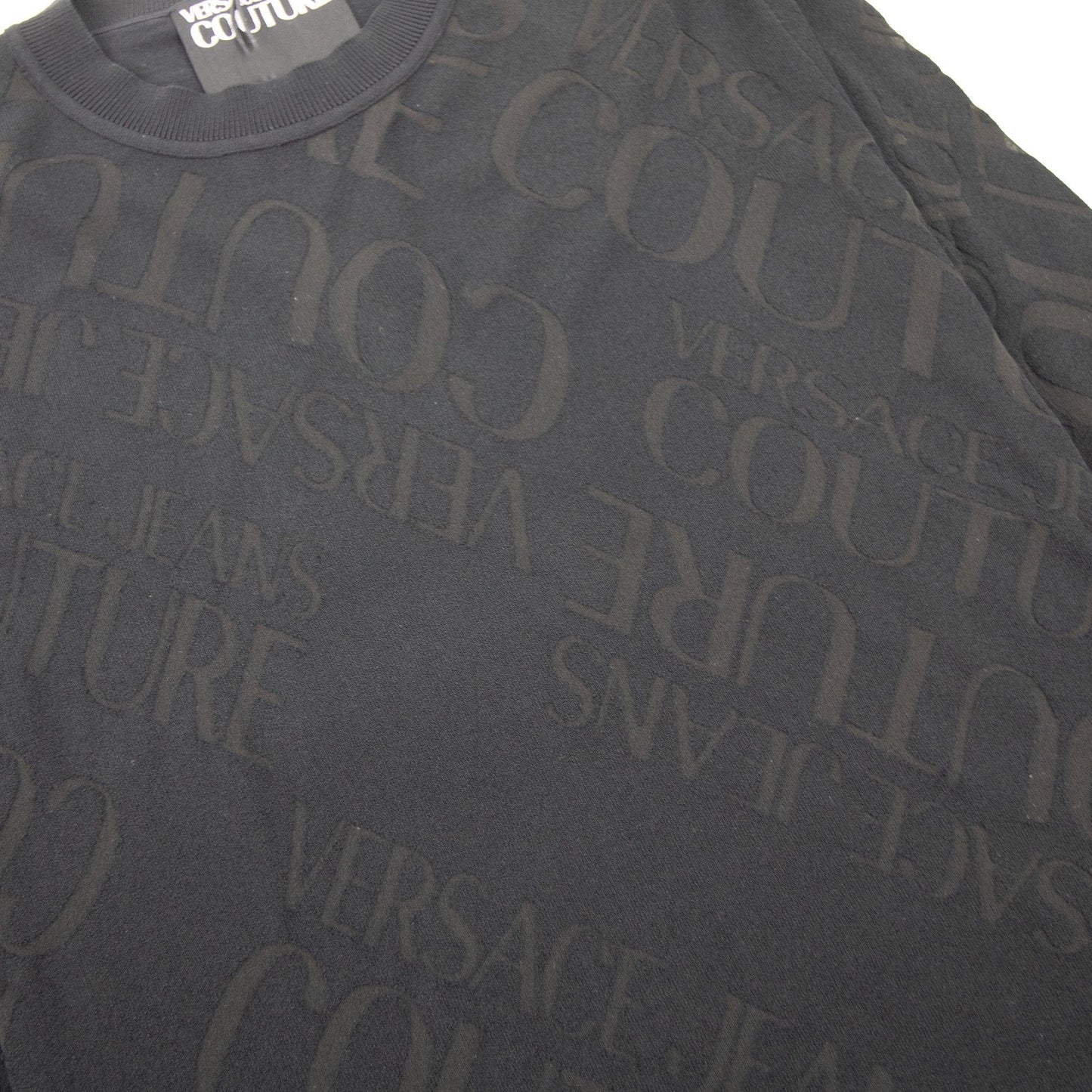 Versace Jeans Couture Embossed Writing Knitted Jumper Black