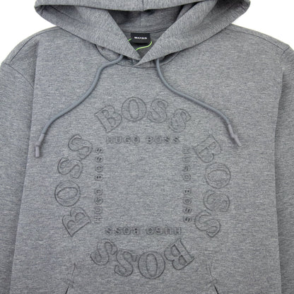Hugo Boss Sly Layered Metallic Logo Hooded Sweat Grey 031