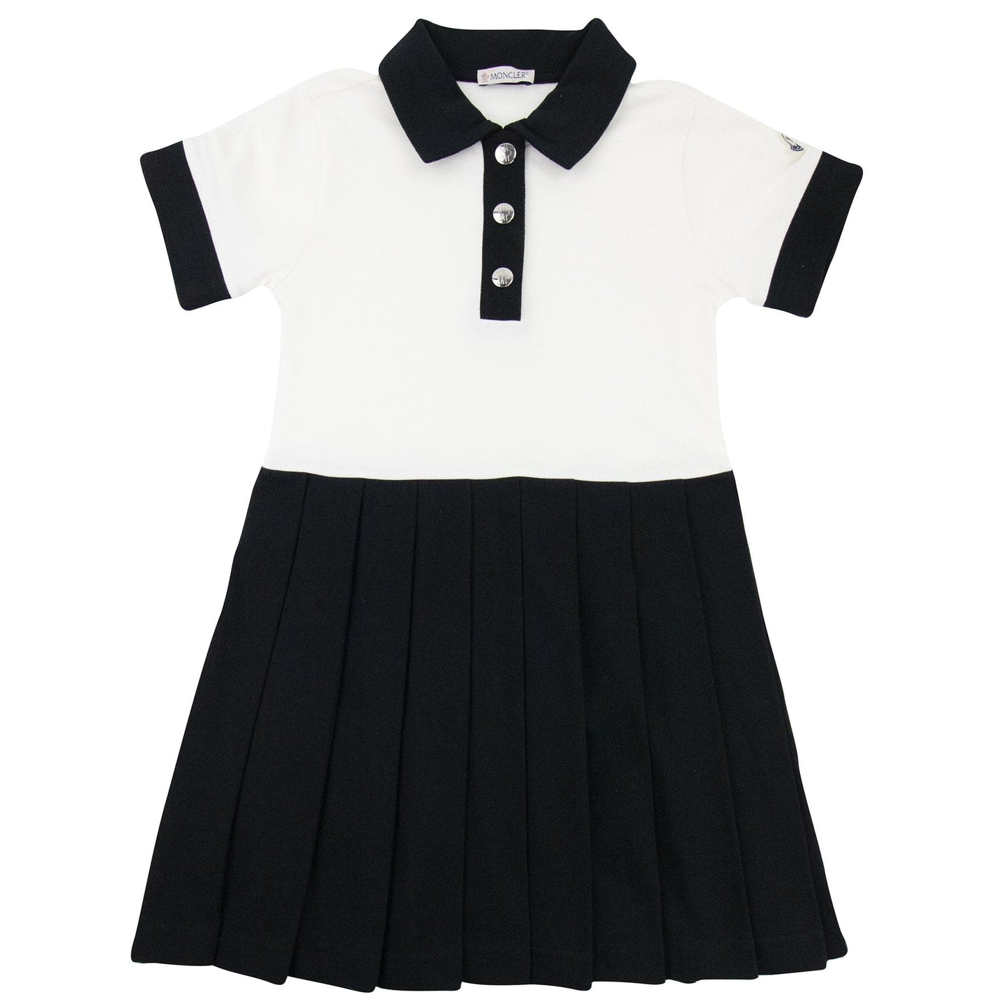 Moncler Junior Polo Pleated Skirt Dress White 034