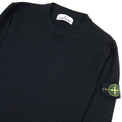 Stone Island Merino Wool Logo Jumper Black V0029