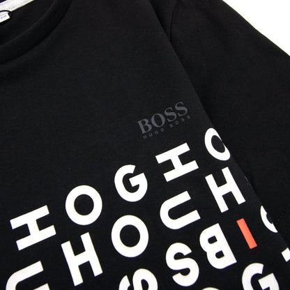 Hugo Boss Kids Multi Logo T Shirt Black