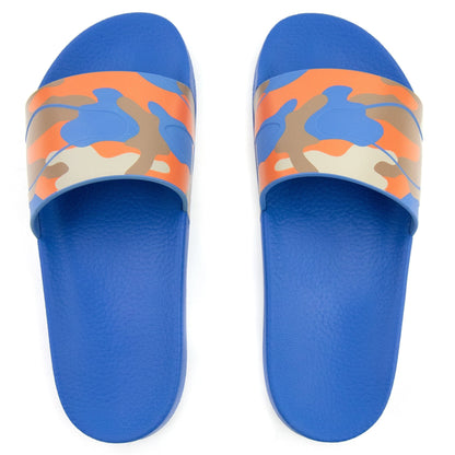 Valentino Camo Sandel Slides Blue Camo