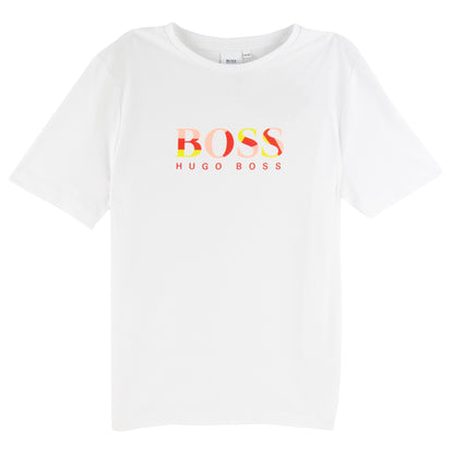 Hugo Boss Kids Multi Chest Logo T Shirt White
