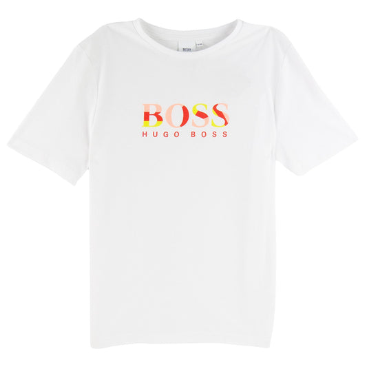 Hugo Boss Kids Multi Chest Logo T Shirt White