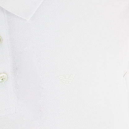 Emporio Armani Logo Long Sleeve Polo Shirt White 0100