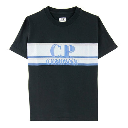 C.P. Company Undersixteen Overlay Logo T Shirt Black 999
