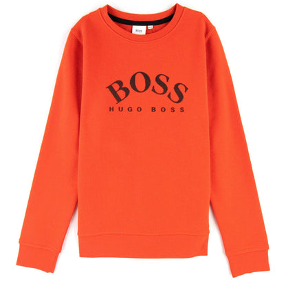 Hugo Boss Kids Logo Crew Neck Sweatshirt Spicy Orange 499