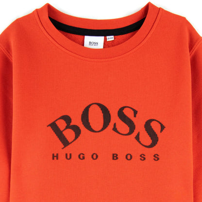 Hugo Boss Kids Logo Crew Neck Sweatshirt Spicy Orange 499