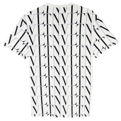 Valentino Logo Pattern Crewneck T Shirt White/black