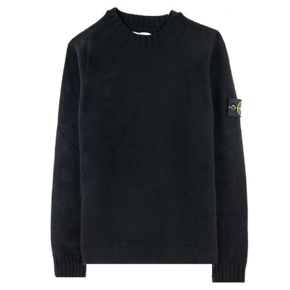 Stone Island Lambswool Knitted Crewneck Sweatshirt Black V0029 I01