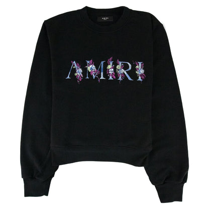 Amiri Floral Crewneck Sweatshirt Black