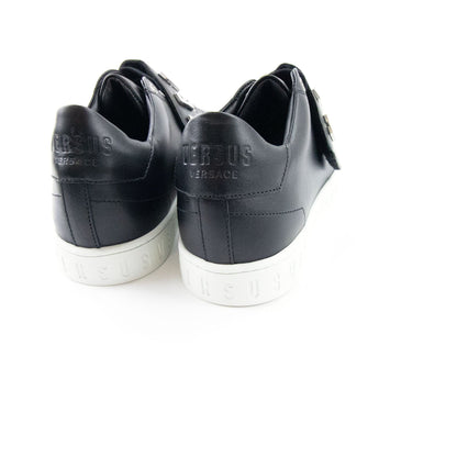 Versace Versus Metal Logo Band Low Top Sneakers Black/nickel