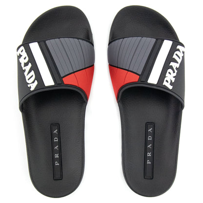 Prada Rubber Slider Black/red
