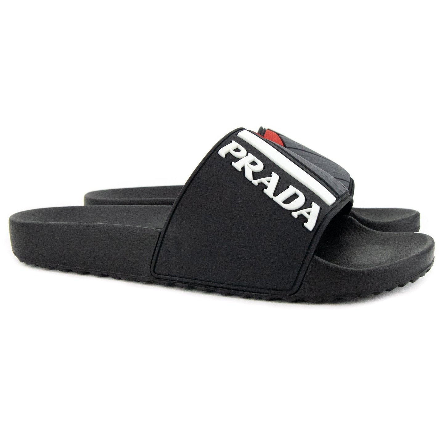 Prada Rubber Slider Black/red