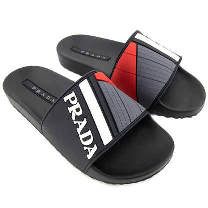 Prada Rubber Slider Black/red
