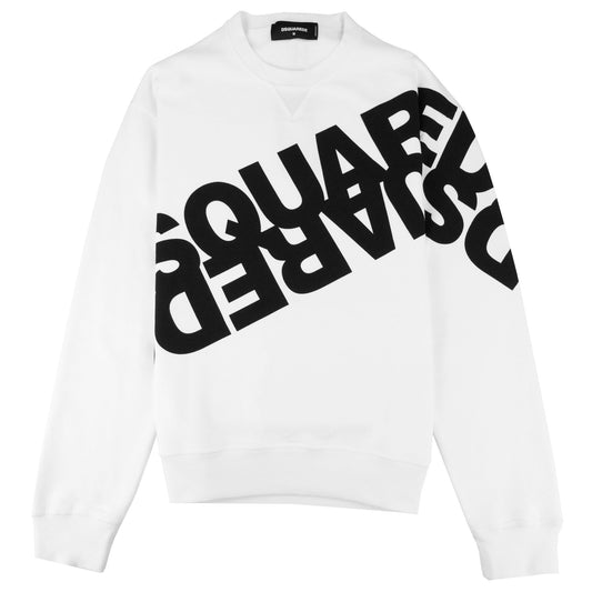 Dsquared2 Diagonal Print Sweatshirt White