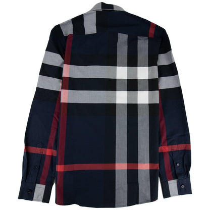 Burberry Check Poplin Shirt Navy