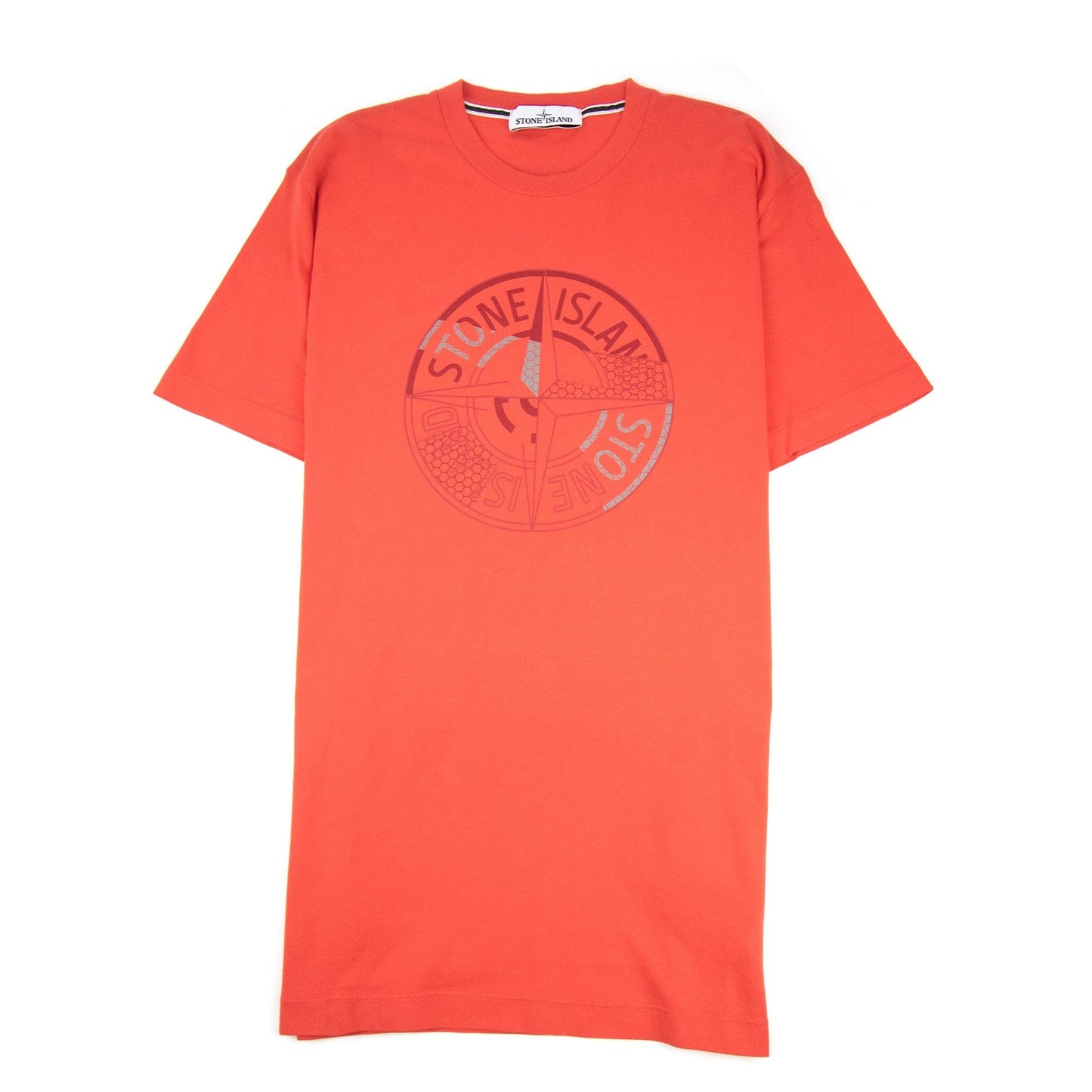 Stone Island Front Compass Reflective Logo Tshirt Red V0010