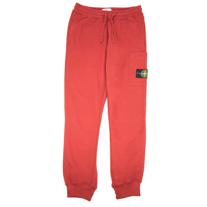 Stone Island Fleece Patch Logo Tracksuit Pants Red V0019